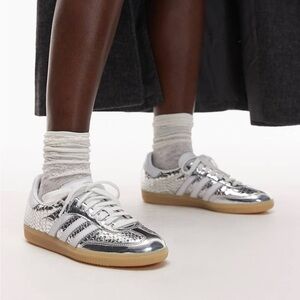 Adidas Originals Samba OG sneakers in metallic silver croc print